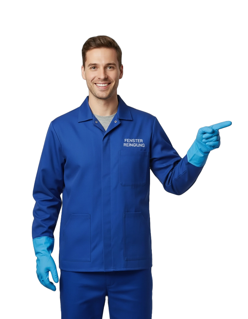 Professionelle Fensterreinigung in München - Fachmann bei der Arbeit